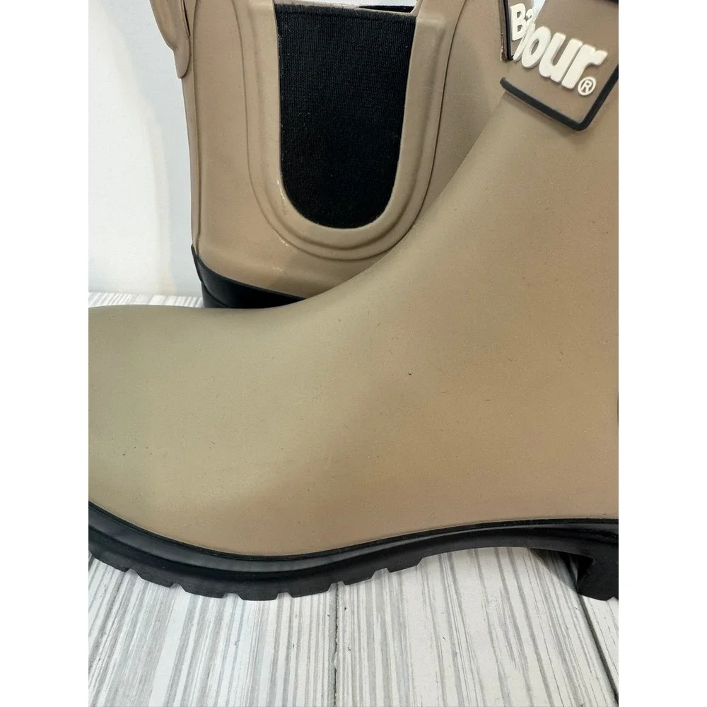 Barbour‎ Mallow Waterproof Chelsea Rainboots Lt Trench Black Women's Size 5